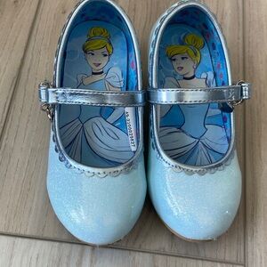 Disney Cinderella Sparkle Kids Shoes - Light Blue and Silver